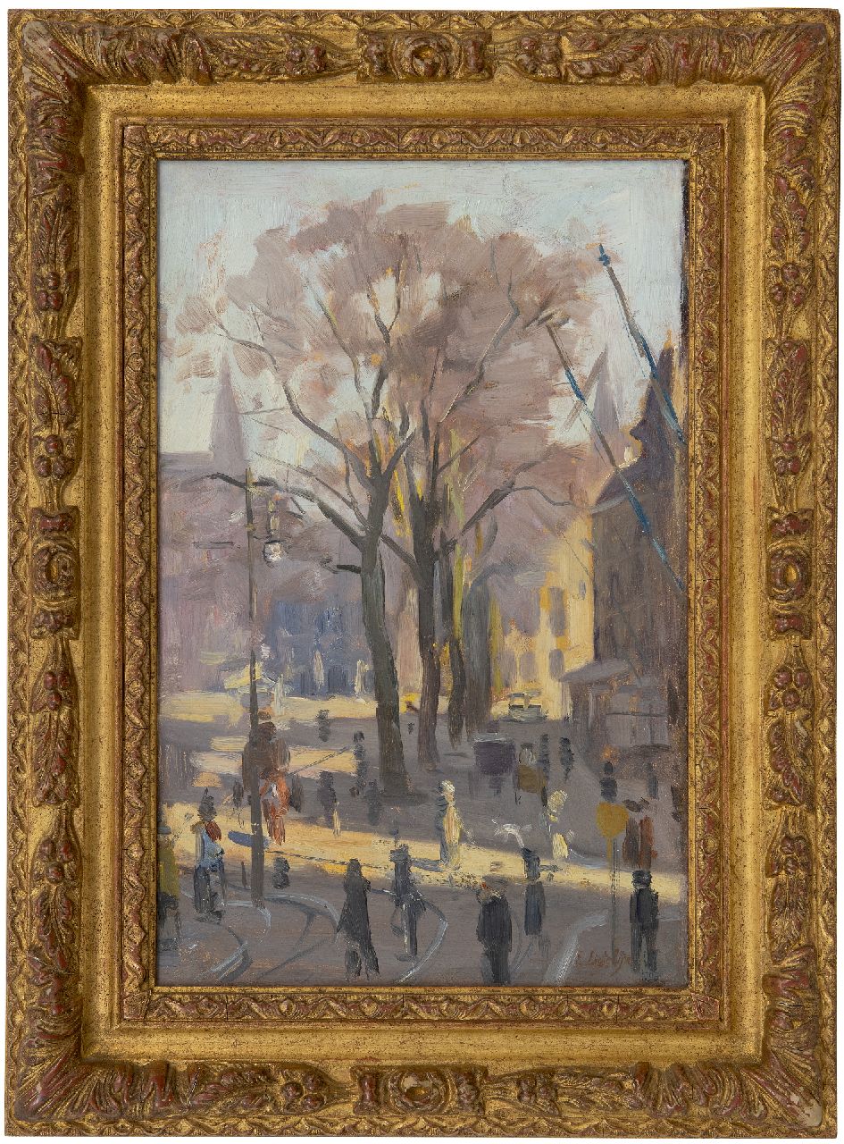 Ligtelijn E.J.  | Evert Jan Ligtelijn | Paintings offered for sale | A lively city square, oil on canvas 40.1 x 26.3 cm, signed l.r.