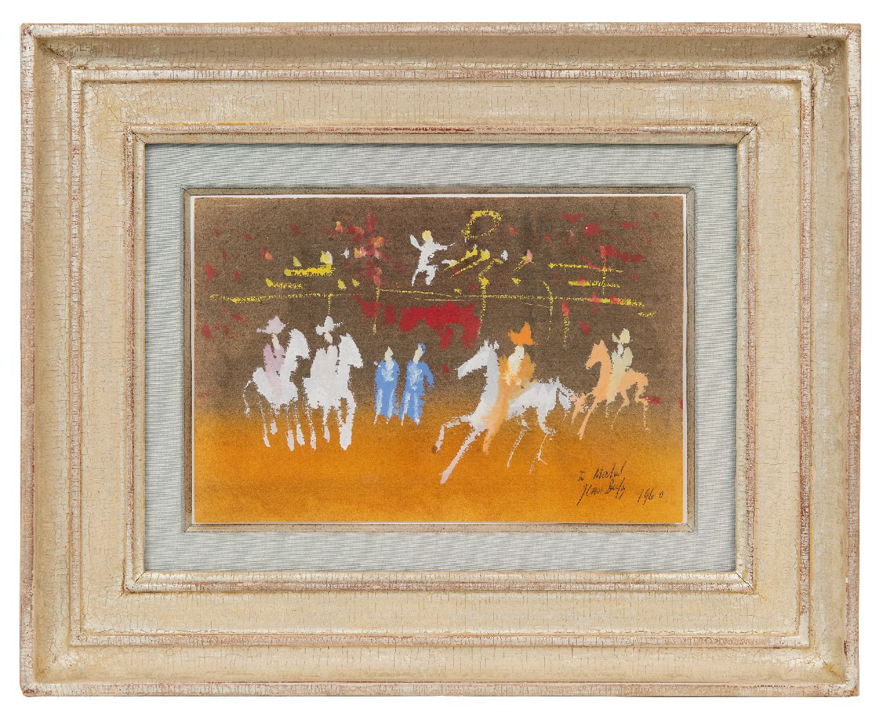 Dufy J.  | Jean Dufy | Watercolours and drawings offered for sale | Parade mexicaine, gouache on paper 13.7 x 20.5 cm, signed l.r. and dated 1960