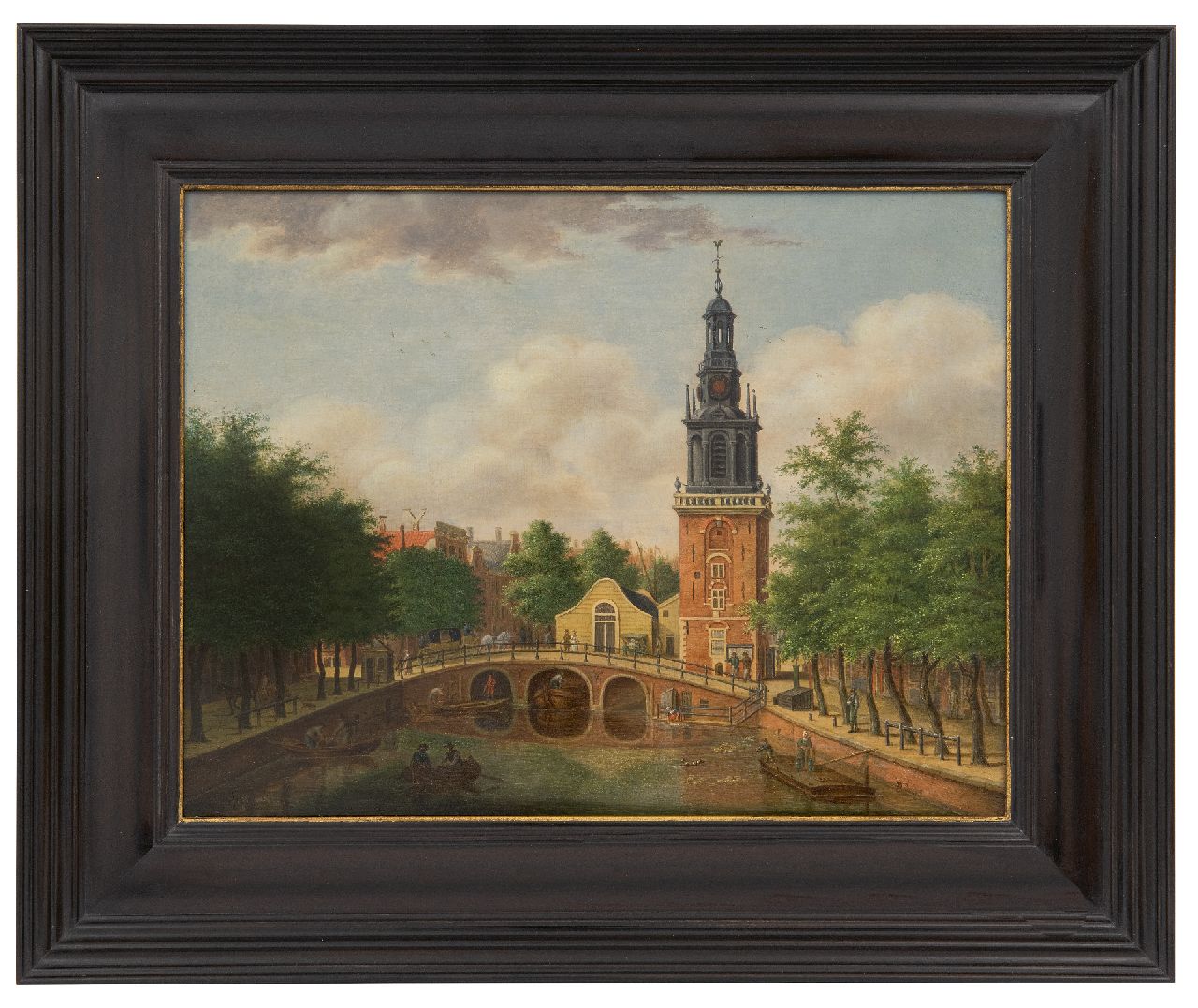 Zijderveld W.  | Willem Zijderveld | Paintings offered for sale | The Jan Roodenpoortstoren at the Singel, Amsterdam, oil on panel 25.6 x 33.4 cm, signed l.l. (indistinctly)