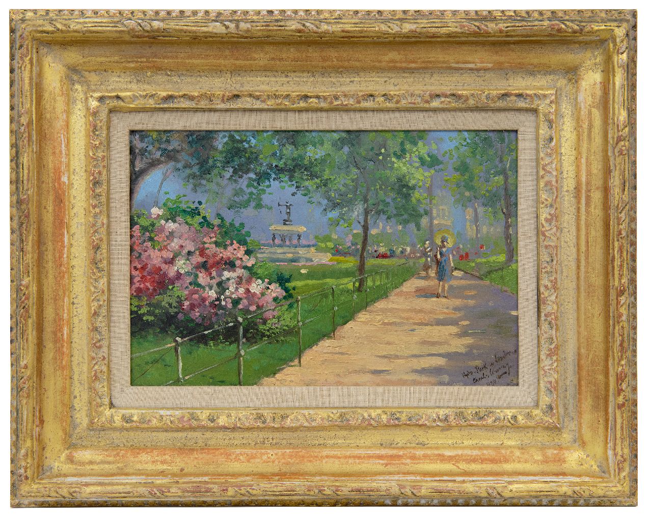 Conway II Ch.  | Charles Conway II, Hyde Park, London, oil on board 19.6 x 29.5 cm, signed l.r. and dated 1924