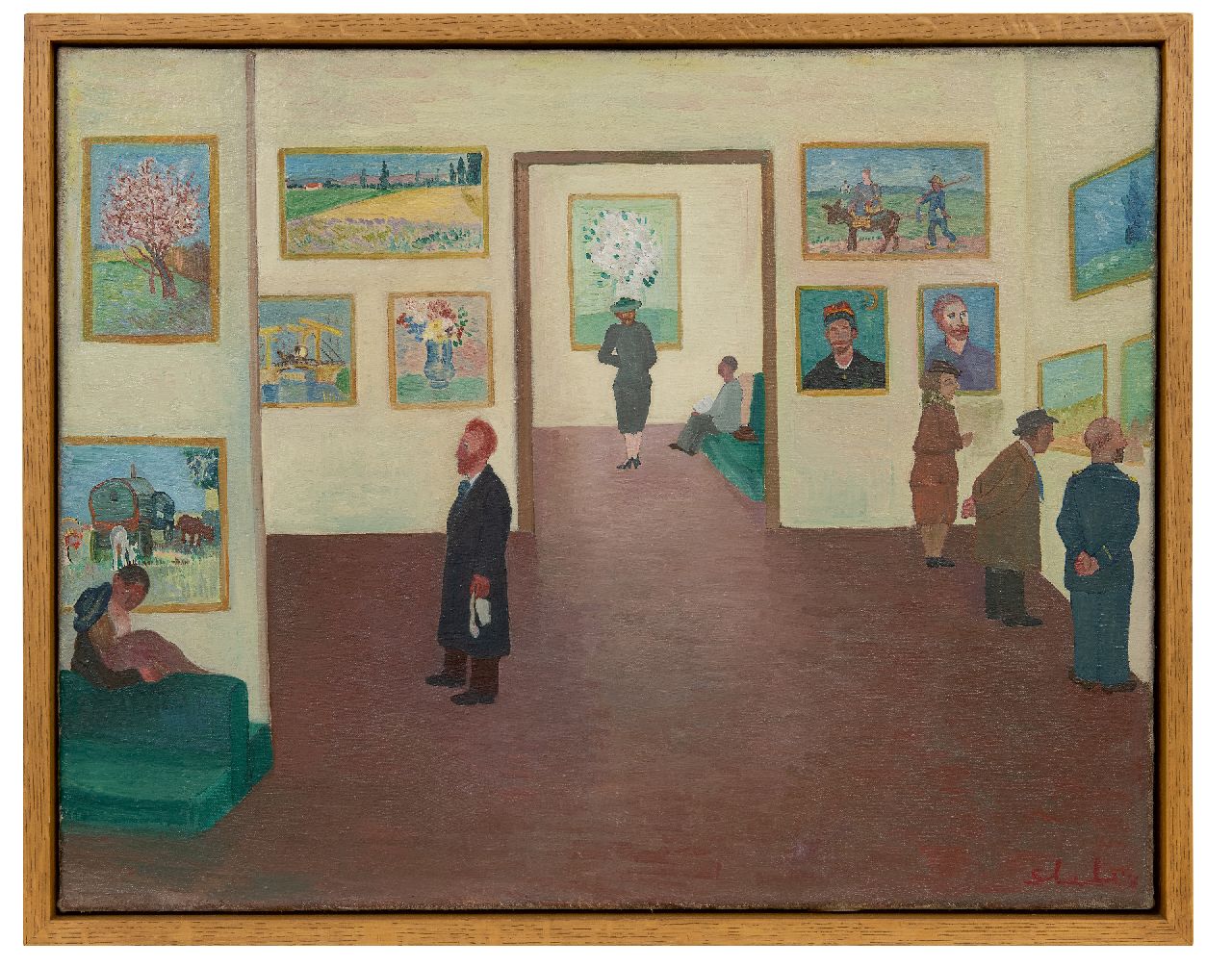 Slebe (Ferdinand Joseph Sleebe) F.  | Ferry Slebe (Ferdinand Joseph Sleebe) | Paintings offered for sale | The Van Gogh exhibition, oil on canvas 51.2 x 65.9 cm, signed l.r. and dated '54 [?]