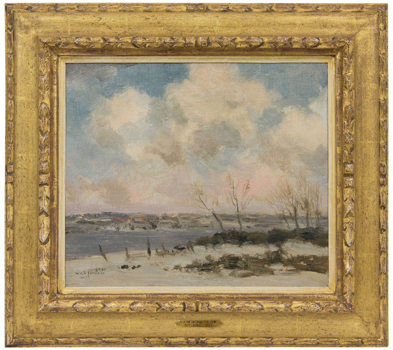 Jansen W.G.F.  | 'Willem' George Frederik Jansen, Winterscene, oil on canvas 30.4 x 35.2 cm, signed l.l.