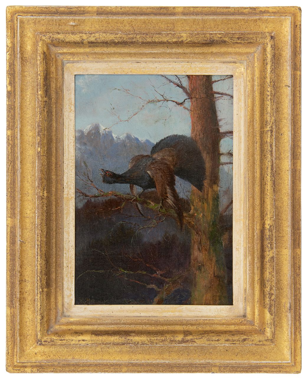 Hänger M.  | Max Hänger | Paintings offered for sale | Grouse looking left, oil on panel 19.2 x 13.2 cm, signed l.l.