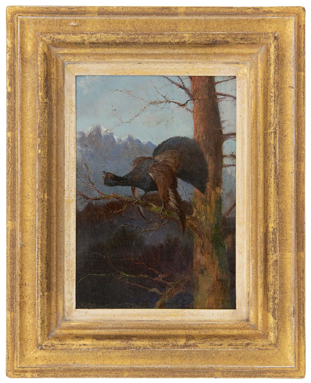 Hänger M.  | Max Hänger | Paintings offered for sale | Capercaillie looking left, oil on panel 19.2 x 13.2 cm, signed l.l.