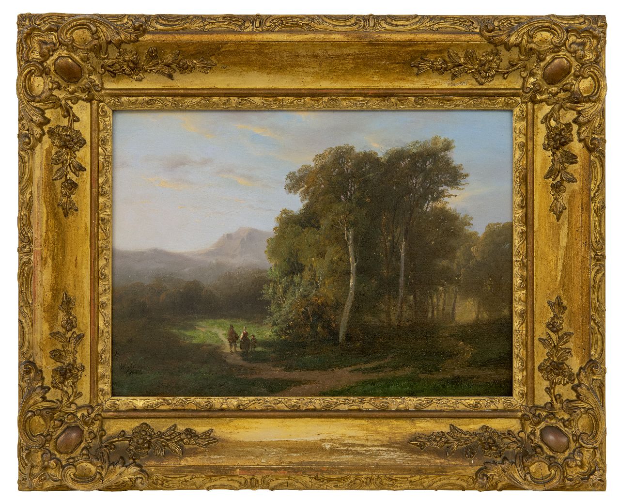 Hanedoes (toegeschreven aan) L.  | Louwrens Hanedoes (toegeschreven aan) | Paintings offered for sale | Country people in a mountainous landscape, oil on panel 27.5 x 38.5 cm, dated 1851