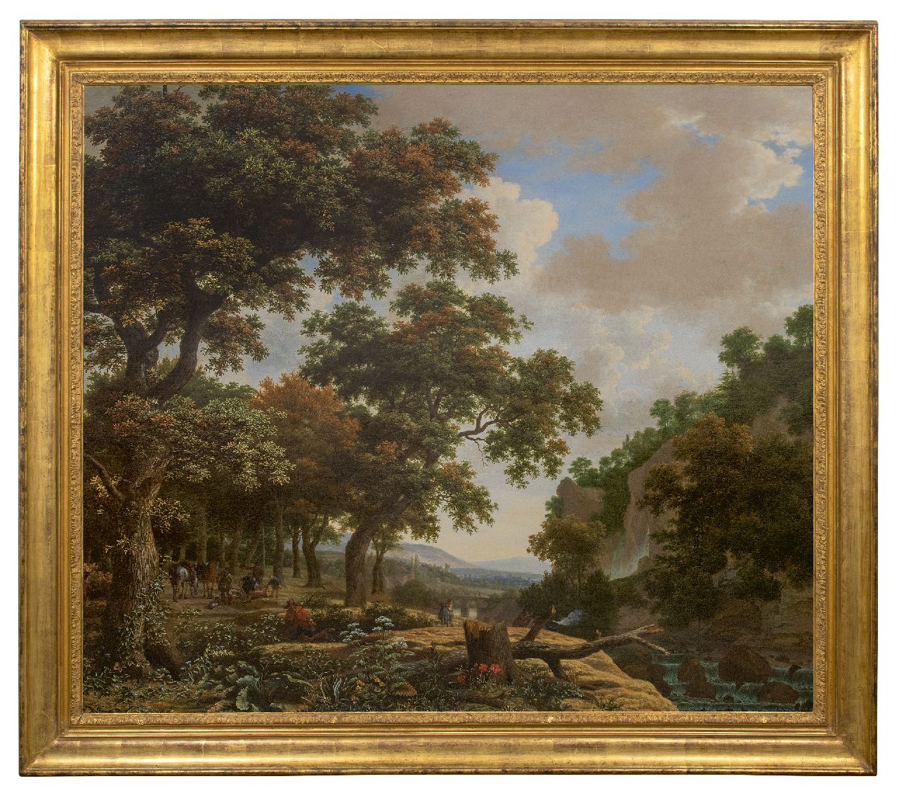 Haagen J. van der | Joris van der Haagen | Paintings offered for sale | Italianate hilly landscape with hunters, oil on canvas 132.5 x 150.5 cm