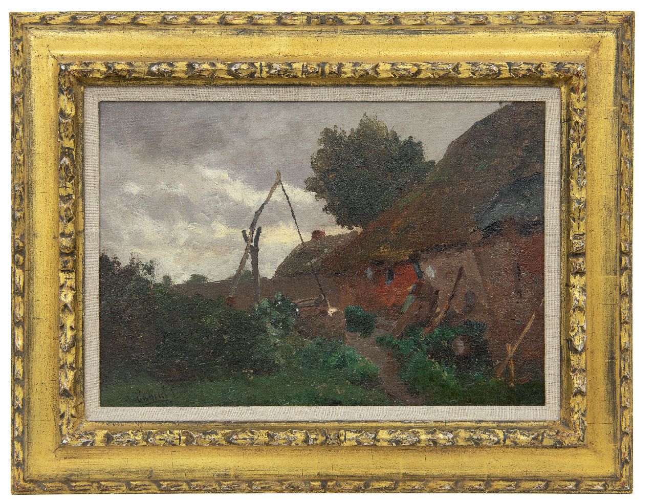 Gabriel P.J.C.  | Paul Joseph Constantin 'Constan(t)' Gabriel | Paintings offered for sale | Farmyard with well, oil on canvas 29.2 x 41.8 cm, signed l.l.