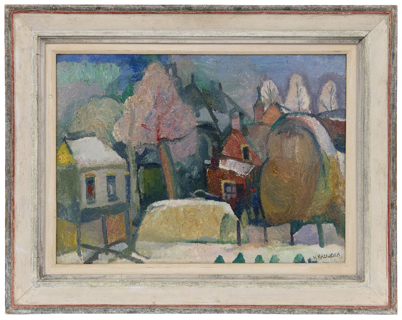 Kruyder H.J.  | 'Herman' Justus Kruyder | Paintings offered for sale | Nursery School, Heemstede, oil on board 32.0 x 43.7 cm, signed l.r. and painted circa 1919-1923