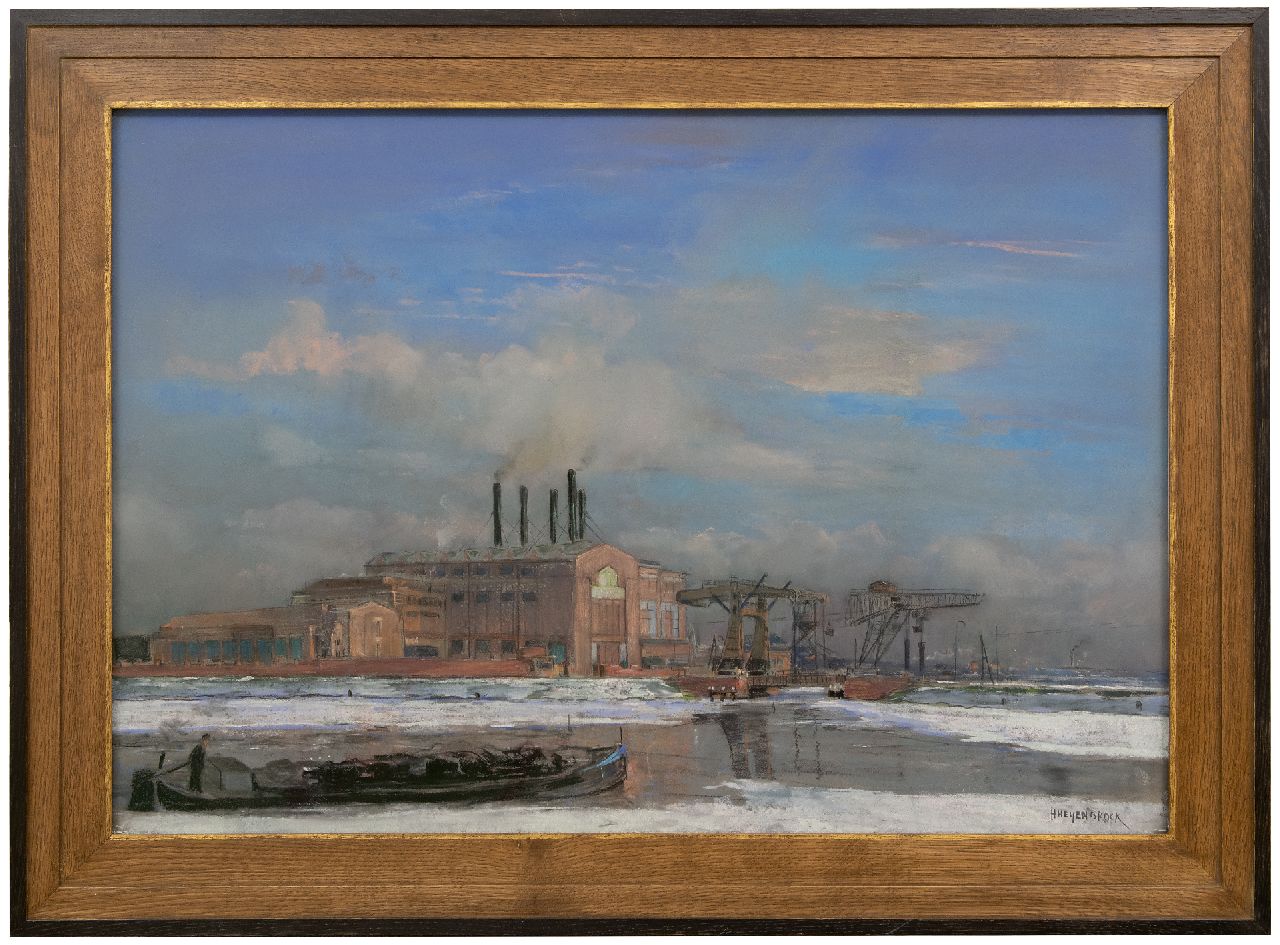 Heijenbrock J.C.H.  | Johan Coenraad Hermann 'Herman' Heijenbrock | Watercolours and drawings offered for sale | The power station Centrale Merwedekanaal in Utrecht, pastel on paper 64.8 x 92.2 cm, signed l.r. and after 1925