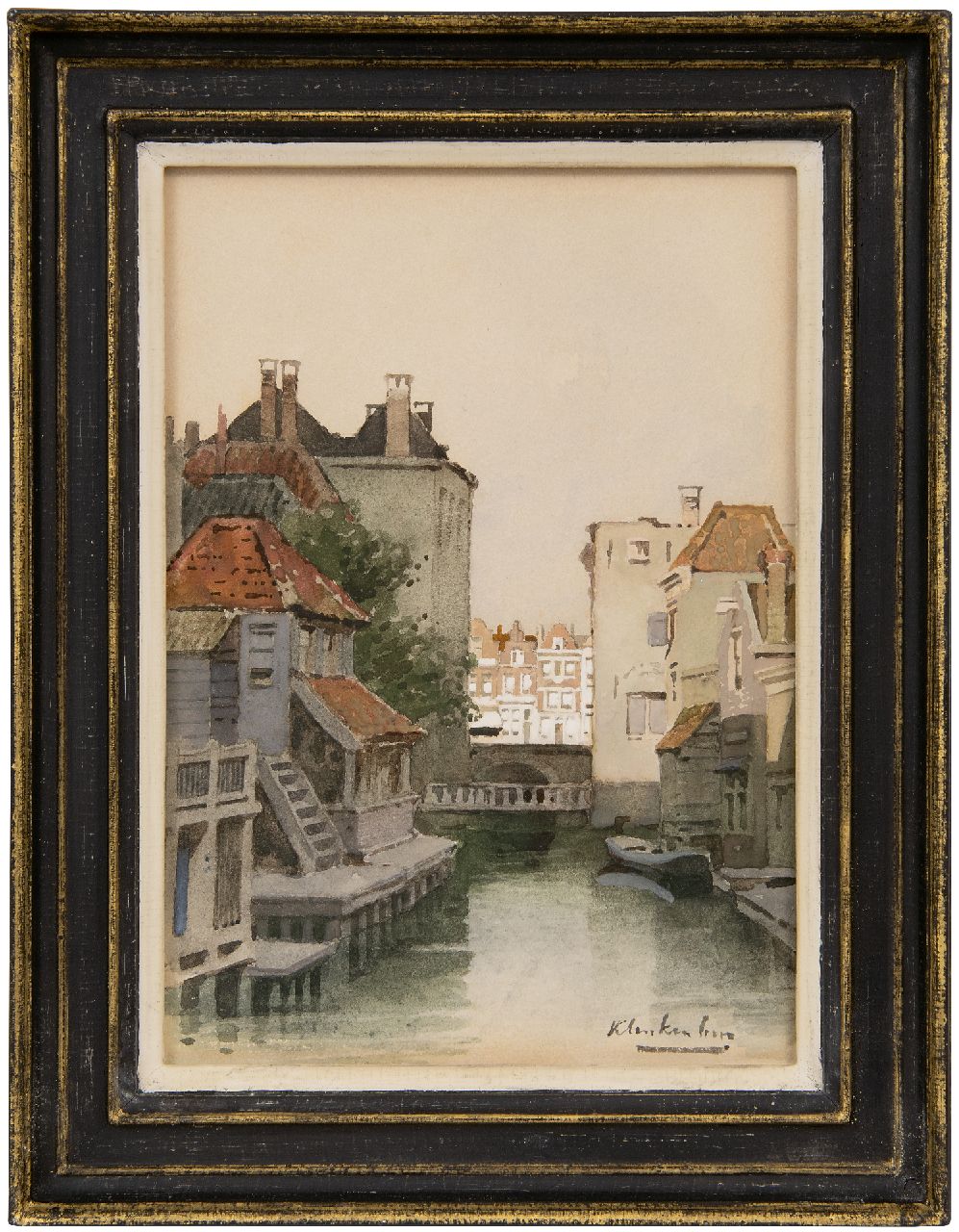 Klinkenberg J.C.K.  | Johannes Christiaan Karel Klinkenberg | Watercolours and drawings offered for sale | Stadtkanal (Rotterdam), watercolour on paper 24.5 x 17.4 cm, signed l.r.