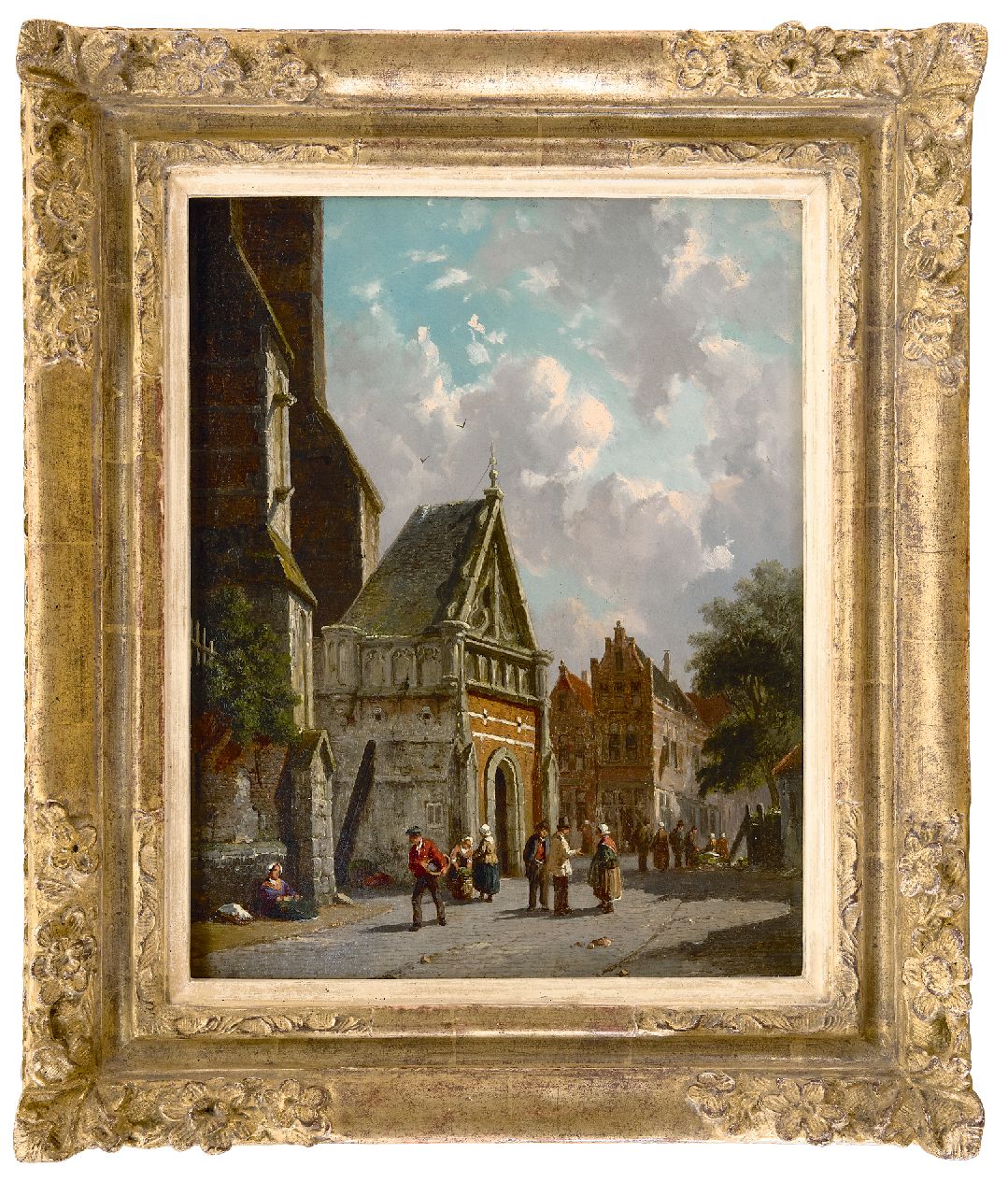 Eversen A.  | Adrianus Eversen | Paintings offered for sale | Behind the church, oil on panel 34.8 x 27.0 cm, signed l.r.