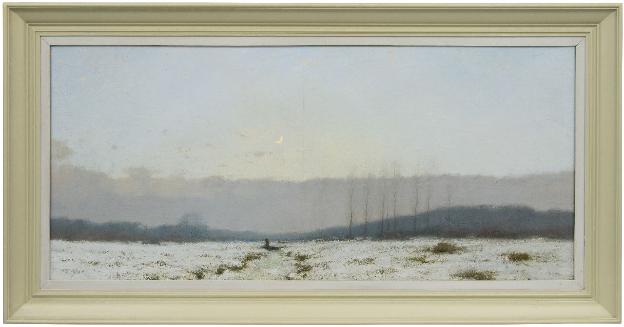 Kuijpers C.  | Cornelis Kuijpers, Winter evening, oil on canvas 60.5 x 128.5 cm, signed l.r.