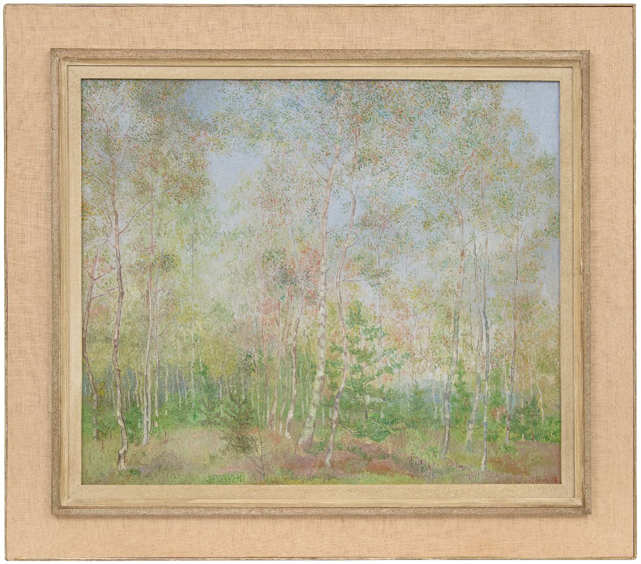 Nieweg J.  | Jakob Nieweg | Paintings offered for sale | Birch trees, oil on canvas 60.3 x 70.7 cm, signed l.r. and dated 1920