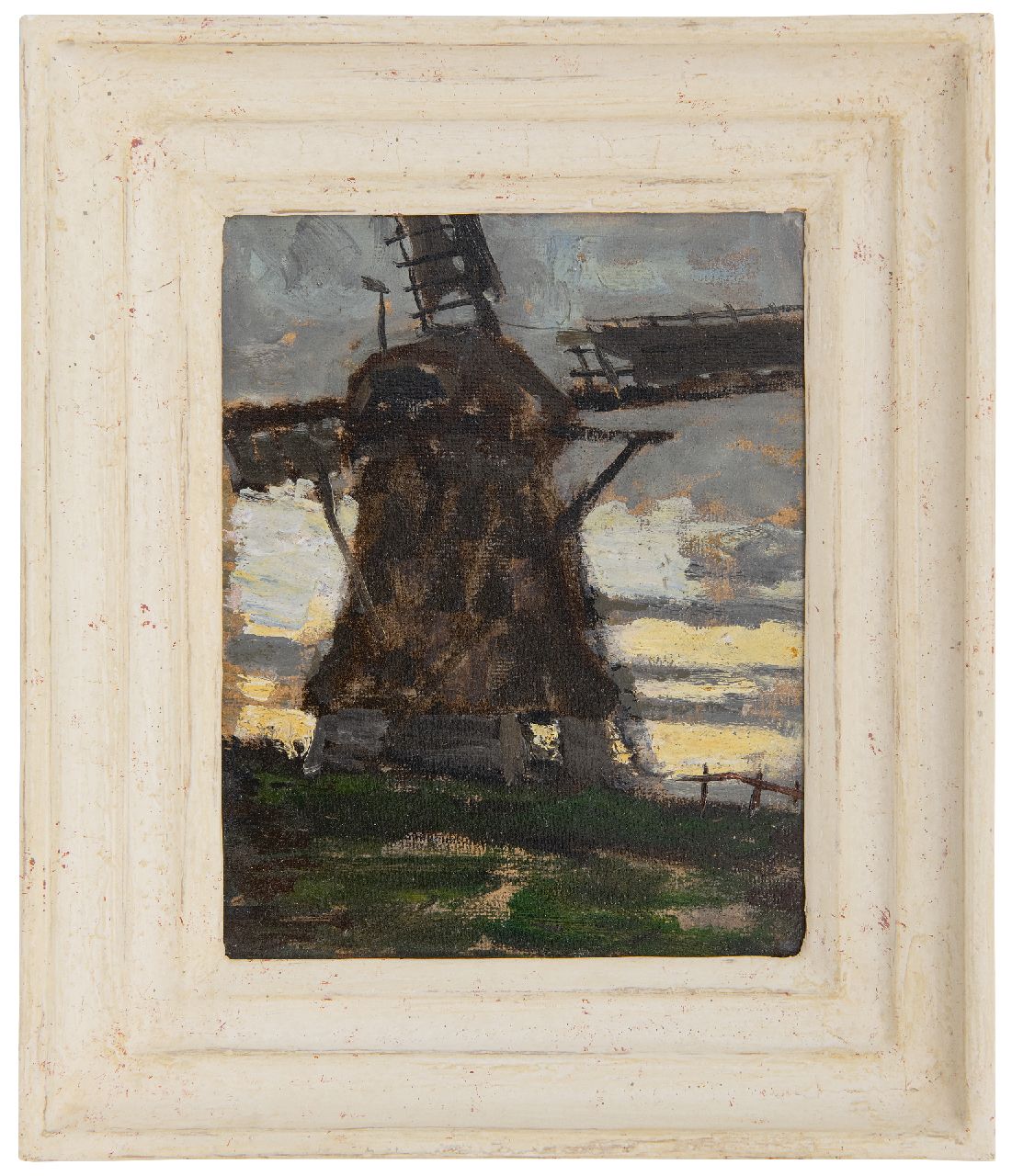 Dake (jr.) C.L.  | Carel Lodewijk Dake (jr.), Windmill at sunset, oil on painter's board 22.4 x 17.6 cm