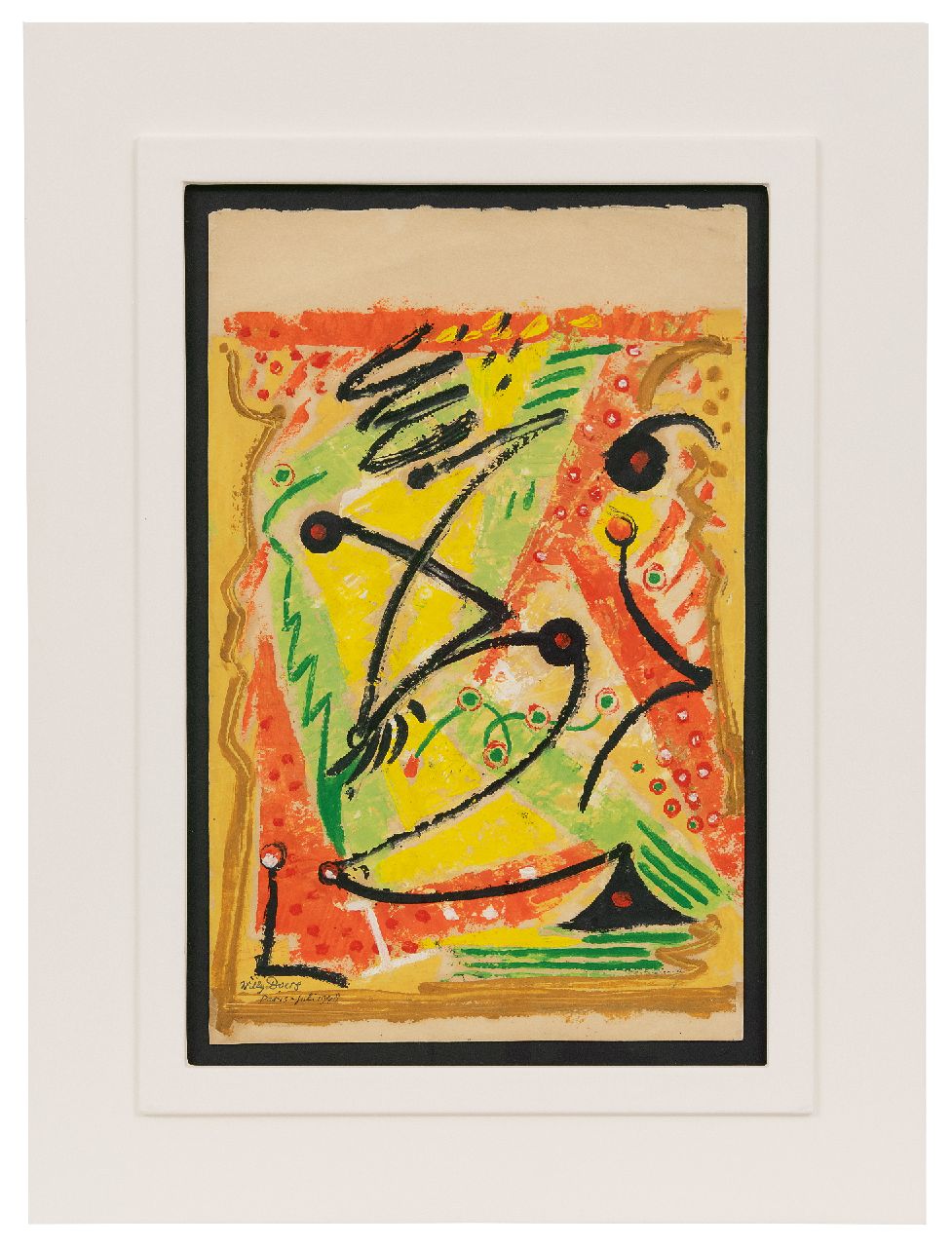 Boers W.H.F.  | 'Willy' Herman Friederich Boers, Untitled, ink and gouache on paper 36.3 x 23.5 cm, signed l.l. and dated 'Paris-Juli' 1948