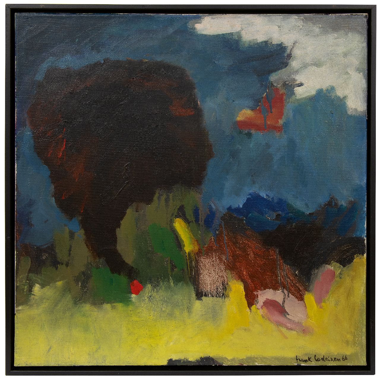 Lodeizen F.  | Frank Lodeizen | Paintings offered for sale | Landscape, oil on canvas 60.0 x 60.0 cm, signed l.r. and dated '66