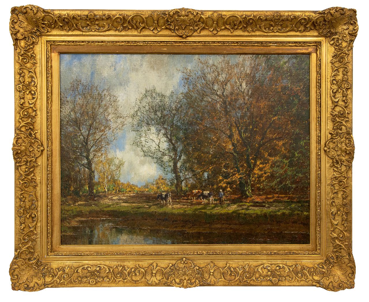 Gorter A.M.  | 'Arnold' Marc Gorter | Paintings offered for sale | Cows along the Vordense Beek, oil on canvas 58.6 x 76.3 cm, signed l.r.