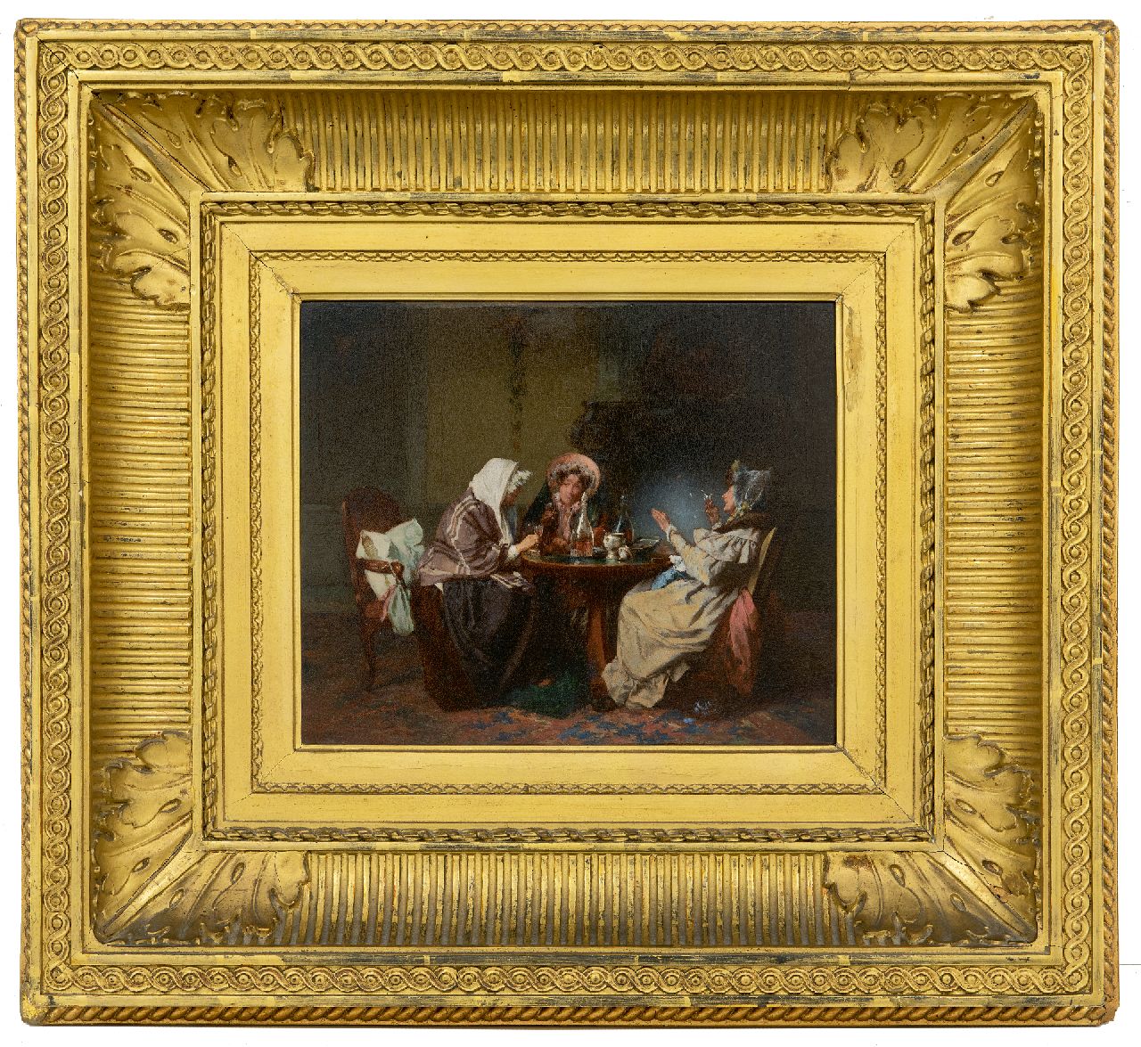 Bakker Korff A.H.  | Alexander Hugo Bakker Korff, The reconvalescent, oil on panel 19.8 x 24.0 cm, signed l.l.