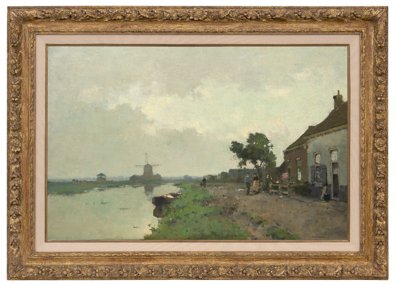 Vreedenburgh C.  | Cornelis Vreedenburgh | Paintings offered for sale | Early morning along the canal, oil on canvas 58.8 x 90.0 cm, signed l.r.