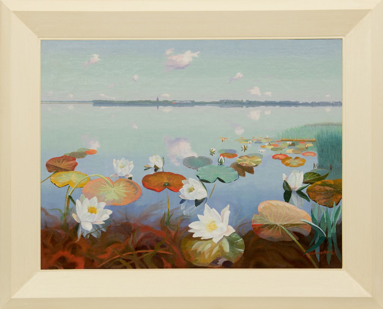Smorenberg D.  | Dirk Smorenberg | Paintings offered for sale | Lake near Loosdrecht with water lilies, oil on canvas 70.2 x 89.9 cm, signed l.r. and dated '24