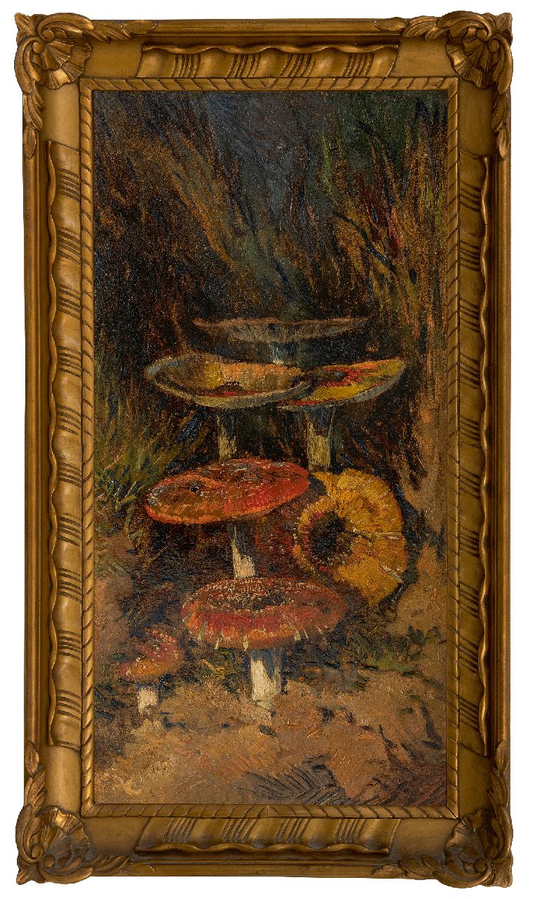 Goedvriend Th.F.  | Theodoor Franciscus 'Theo' Goedvriend | Paintings offered for sale | Fly agarics, oil on board 63.1 x 32.8 cm, signed l.r.