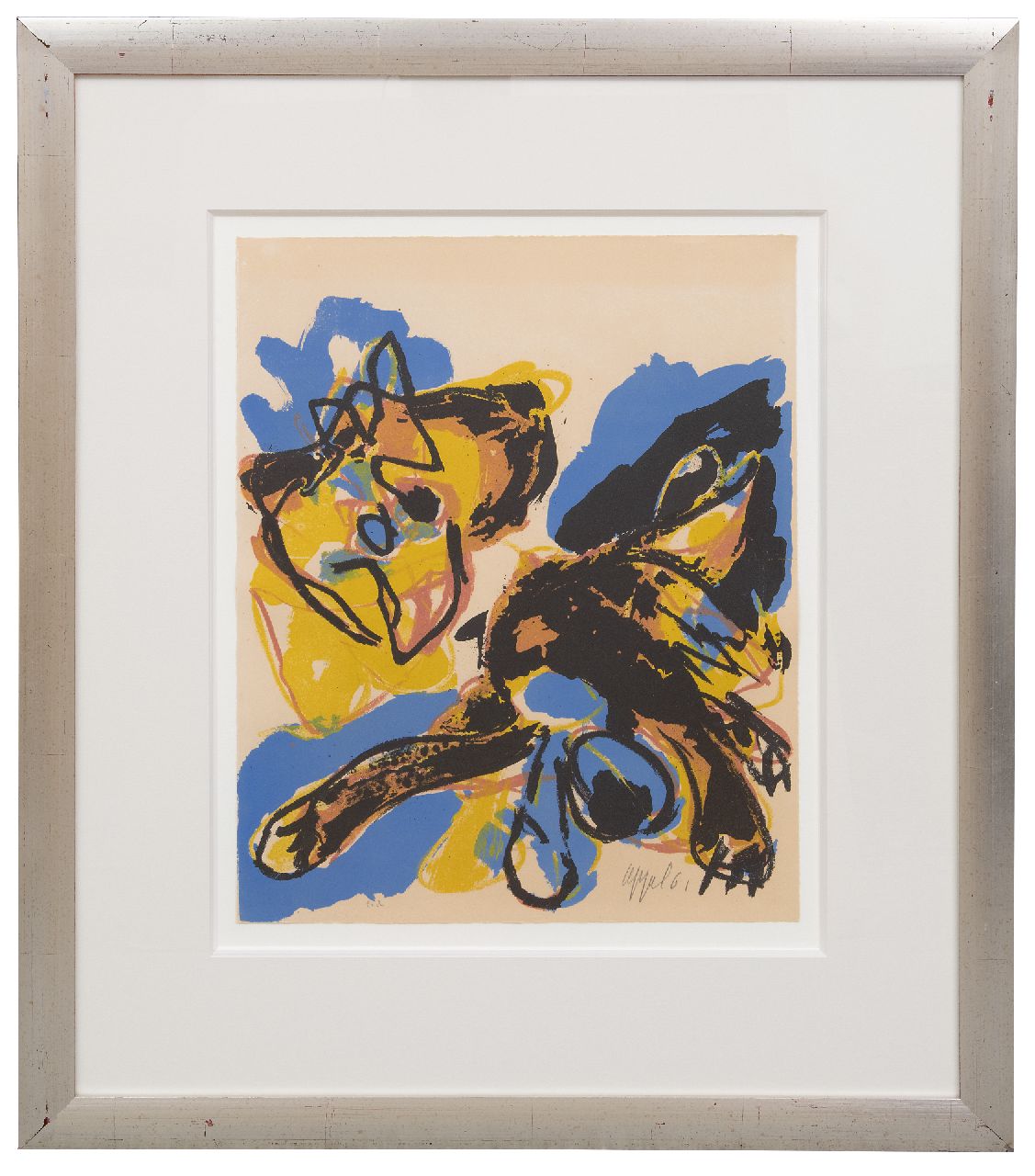 Appel C.K.  | Christiaan 'Karel' Appel | Prints and Multiples offered for sale | A beast drawn man, lithograph on paper 50.0 x 40.0 cm, signed l.r. (in pencil) and dated '61 (in pencil)