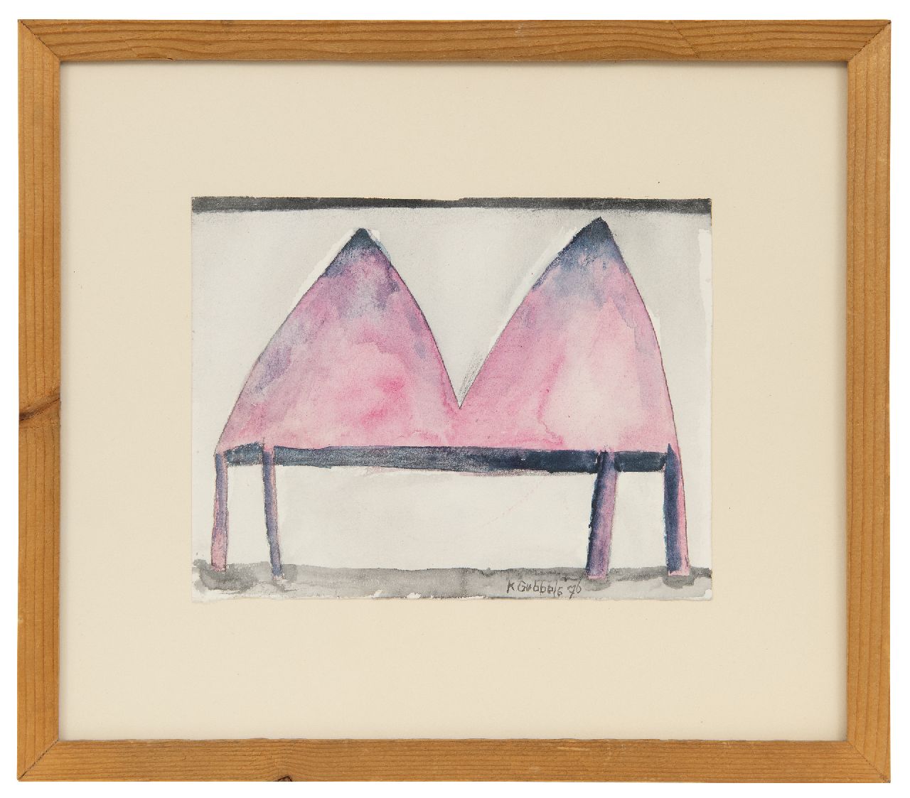 Gubbels K.  | Klaas Gubbels | Watercolours and drawings offered for sale | Table, crayon and watercolour on paper 12.5 x 16.2 cm, signed l.r. and dated '76