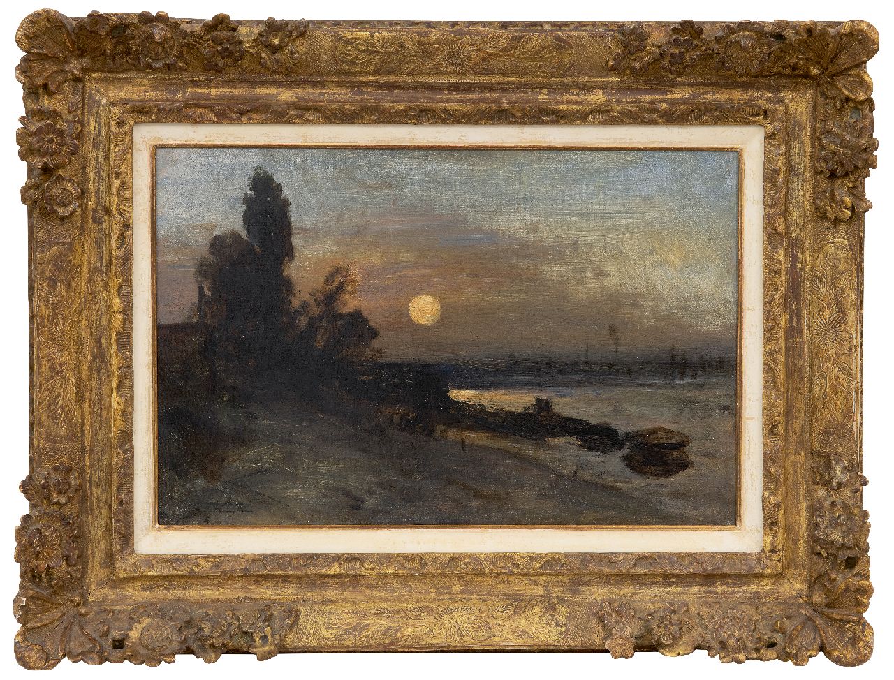 Jongkind J.B.  | Johan Barthold Jongkind, Berge au clair de lune, Hollande, oil on canvas 27.0 x 40.9 cm, signed l.l. and painted ca. 1860