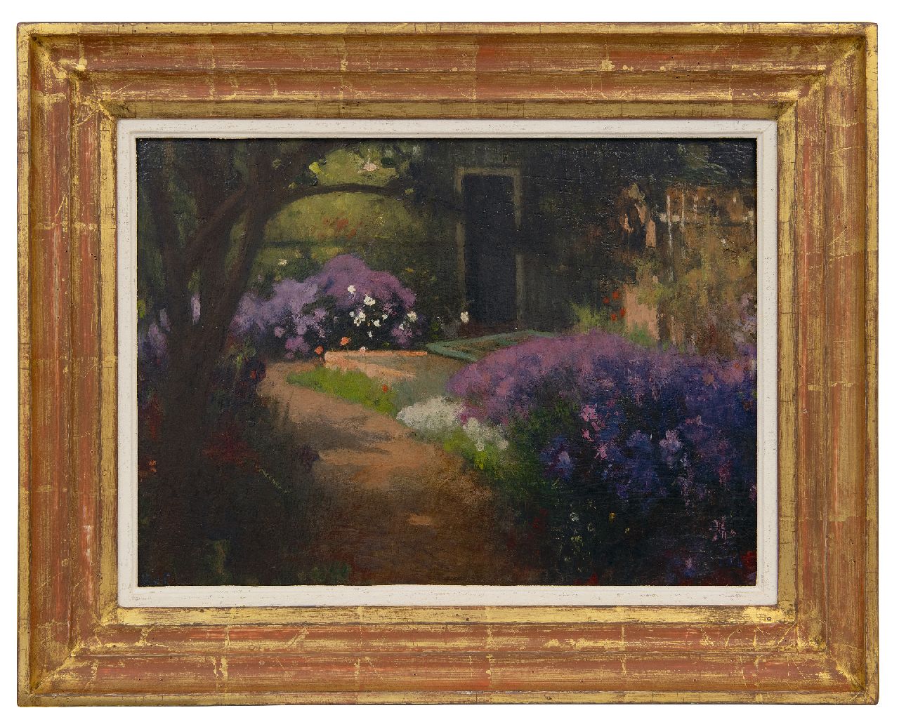 Looy J. van | Jacobus van Looy | Paintings offered for sale | Garden in Haarlem, oil on panel 26.8 x 37.0 cm, signed l.l. with initials and painted in 1907-1930