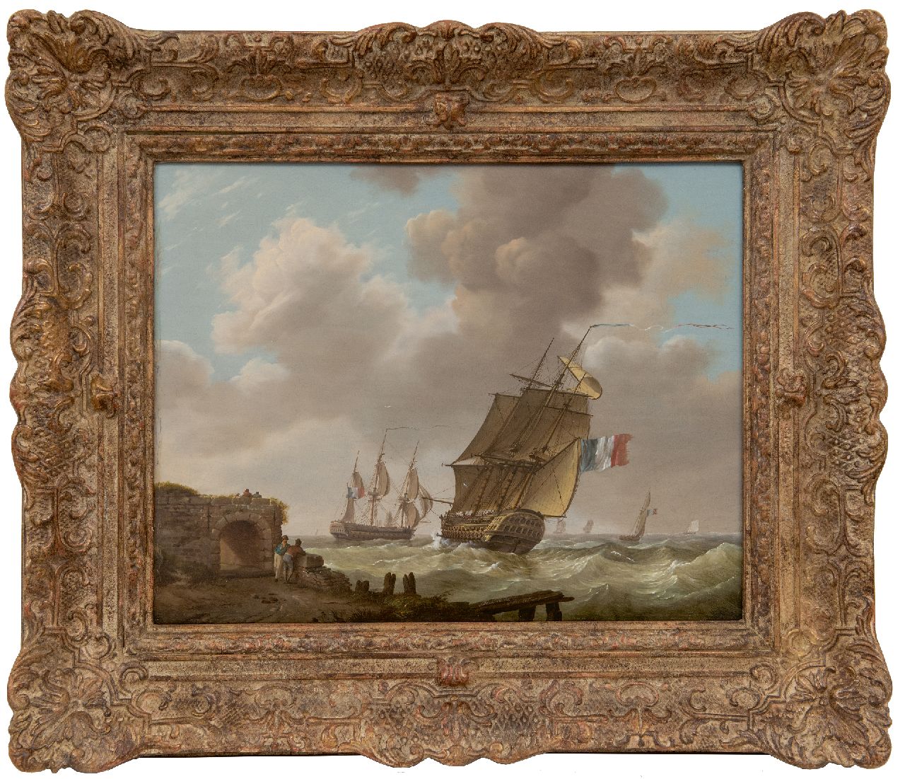 Koekkoek J.H.  | Johannes Hermanus Koekkoek | Paintings offered for sale | Warships off the Zeeland coast, oil on panel 32.1 x 40.7 cm, signed l.c.