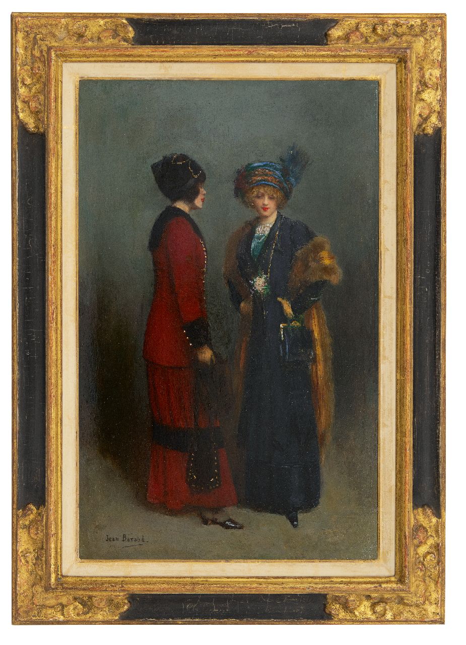 Béraud J.  | Jean Béraud | Paintings offered for sale | Les Midinettes, oil on painter's board 54.9 x 36.7 cm, signed l.l.
