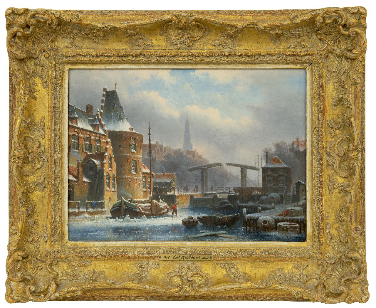 Hilverdink E.A.  | Eduard Alexander Hilverdink, Amsterdam canal in winter, oil on panel 23.2 x 31.5 cm, signed l.l. and dated '69
