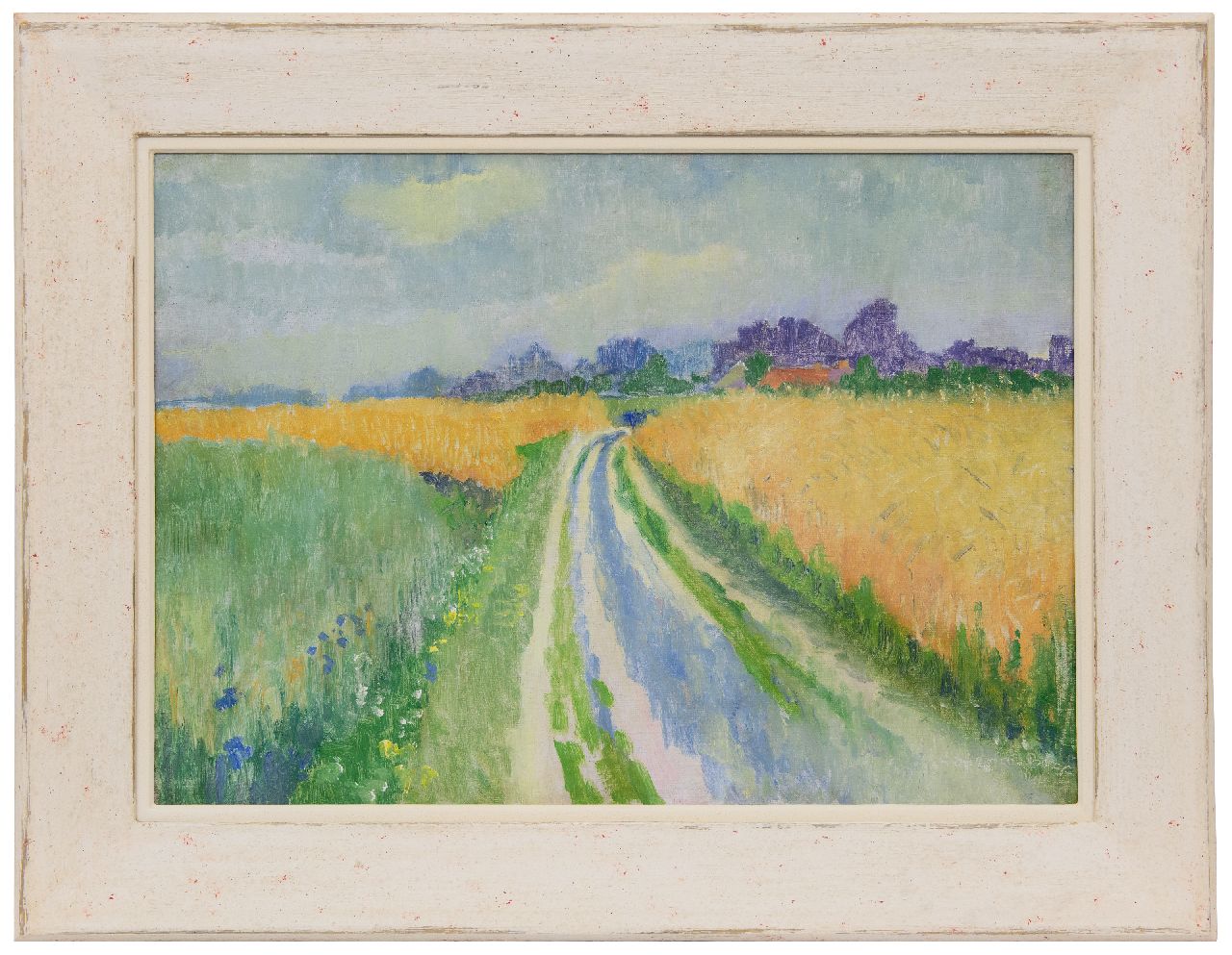 Berg S.R. van den | Sybren Ridsert 'Siep' van den Berg | Paintings offered for sale | Country road between wheat fields, Zuidlaren, oil on canvas 50.2 x 70.3 cm, signed l.r. and dated '44
