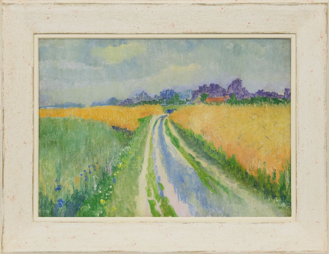 Berg S.R. van den | Sybren Ridsert 'Siep' van den Berg | Paintings offered for sale | Country road between wheat fields, Zuidlaren, oil on canvas 50.2 x 70.3 cm, signed l.r. and dated '44