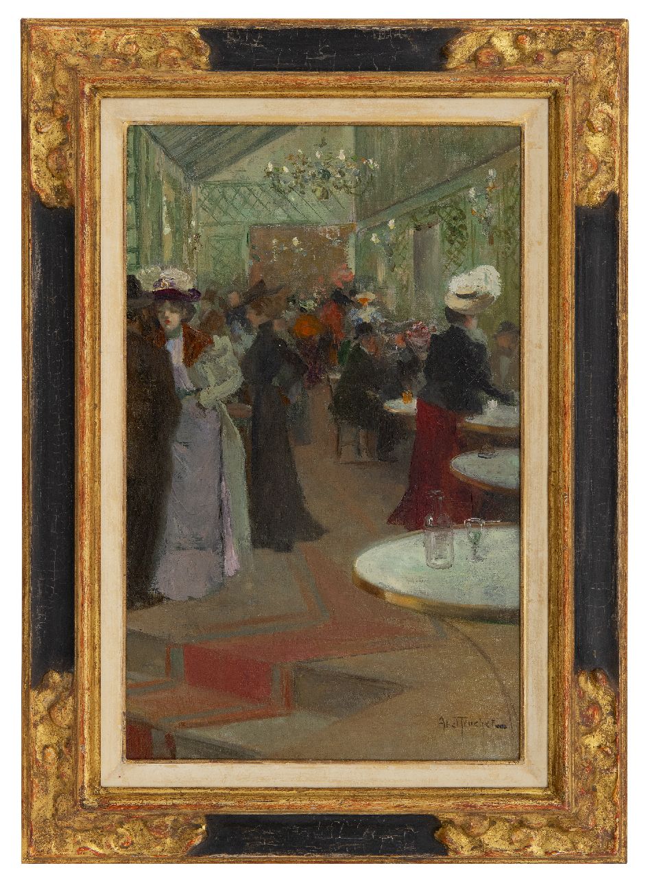 Abel-Truchet L.  | Louis Abel-Truchet | Paintings offered for sale | Le soir au café, oil on canvas 48.5 x 29.4 cm, signed l.r. and painted ca. 1905
