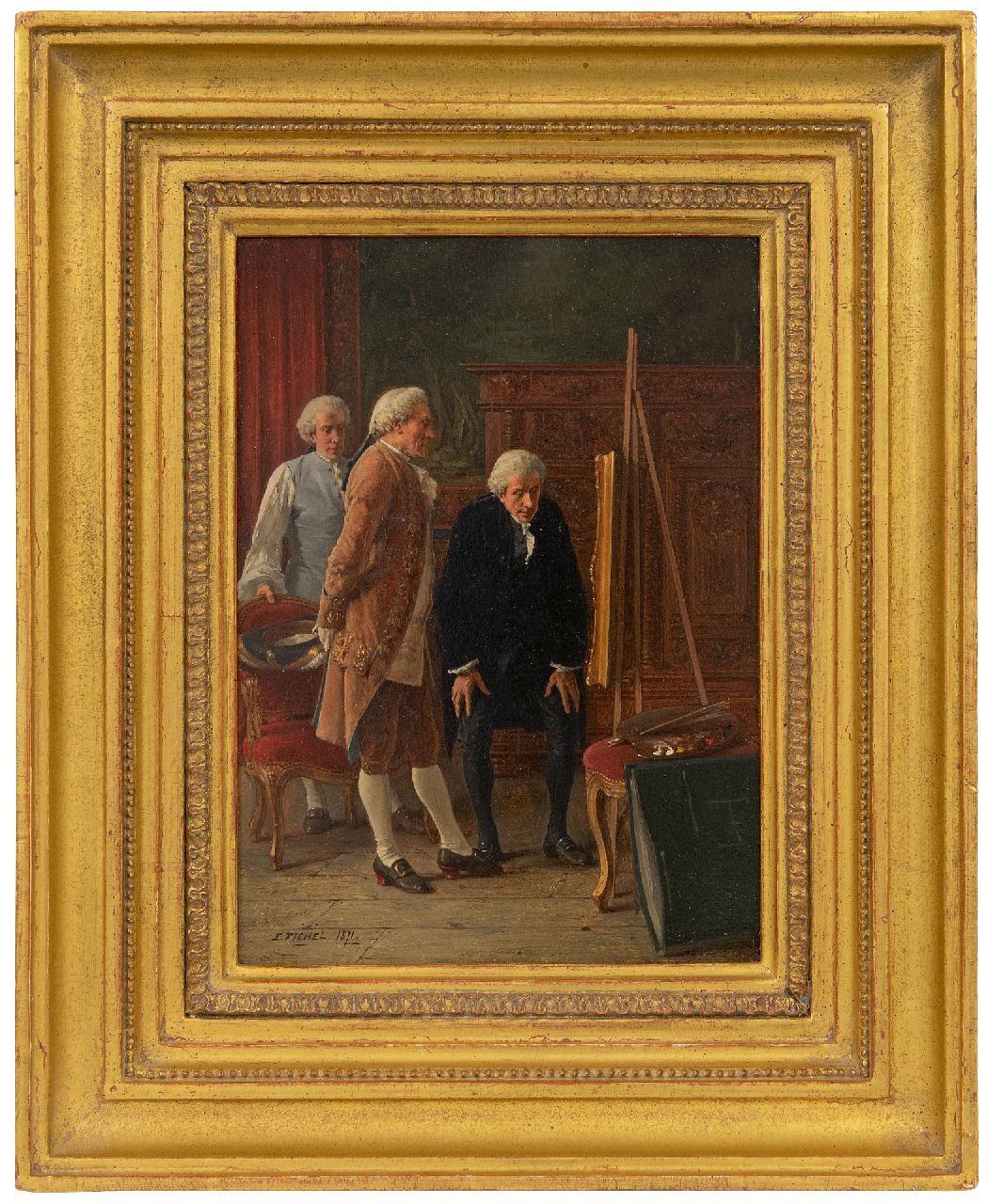 Fichel B.E.  | Benjamin 'Eugène' Fichel | Paintings offered for sale | The Connoisseur, oil on panel 21.8 x 15.8 cm, signed l.l. and dated 1871