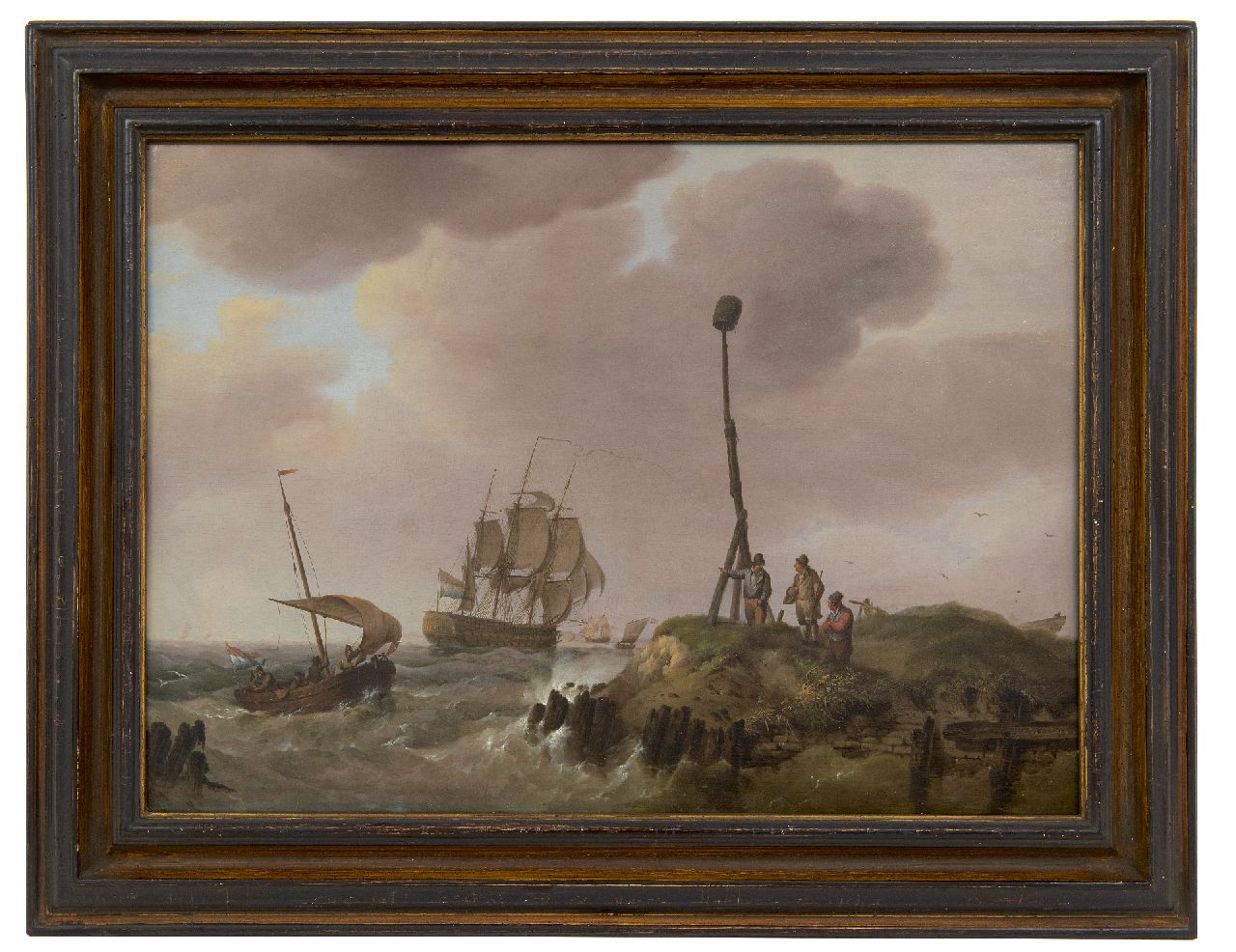 Koekkoek J.H.  | Johannes Hermanus Koekkoek | Paintings offered for sale | Sailing ships off the coast of Zeeland, oil on panel 35.6 x 48.8 cm, signed l.r.