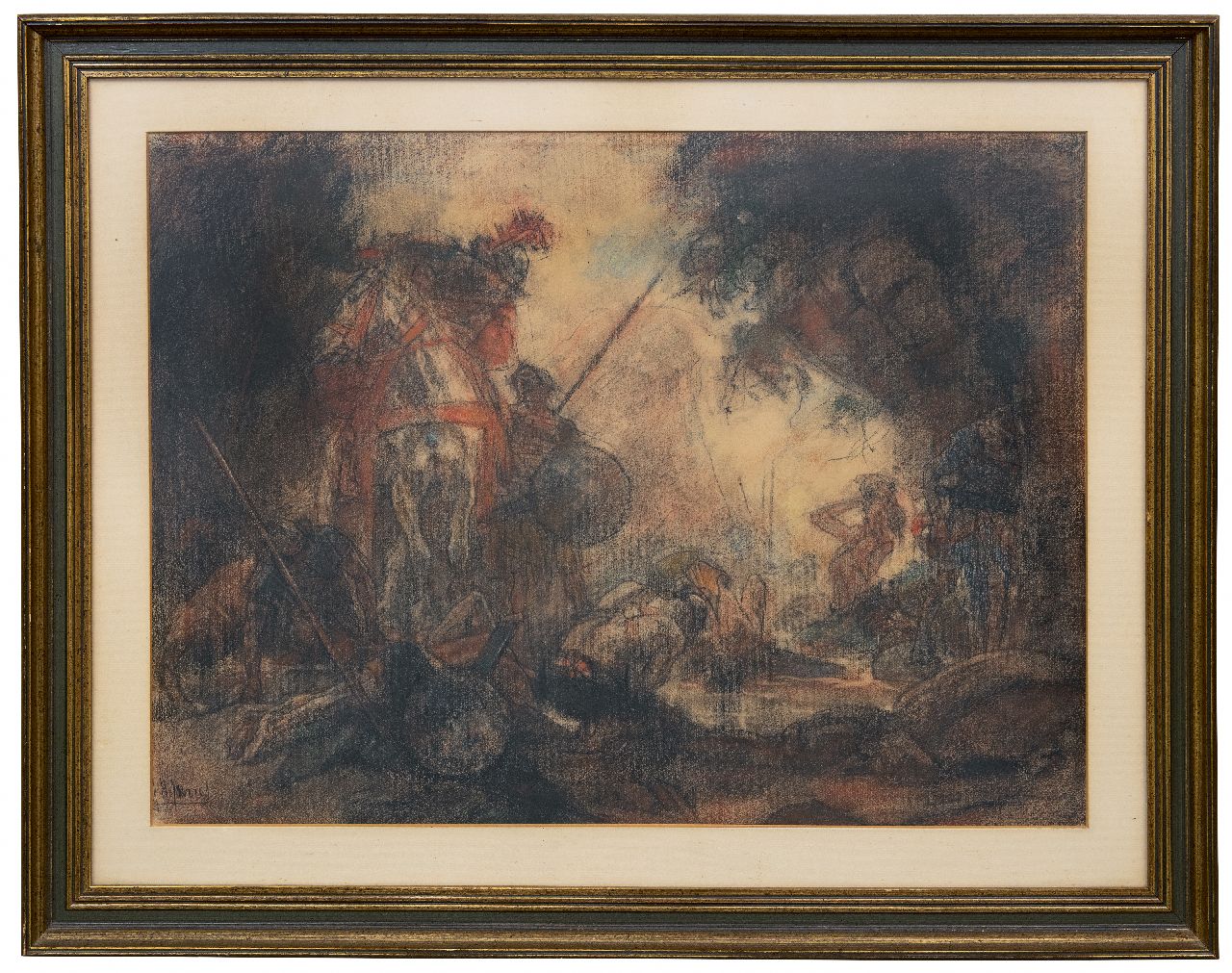 Jurres J.H.  | Johannes Hendricus Jurres | Watercolours and drawings offered for sale | After the battle, pastel on paper 54.2 x 73.2 cm, signed l.l.
