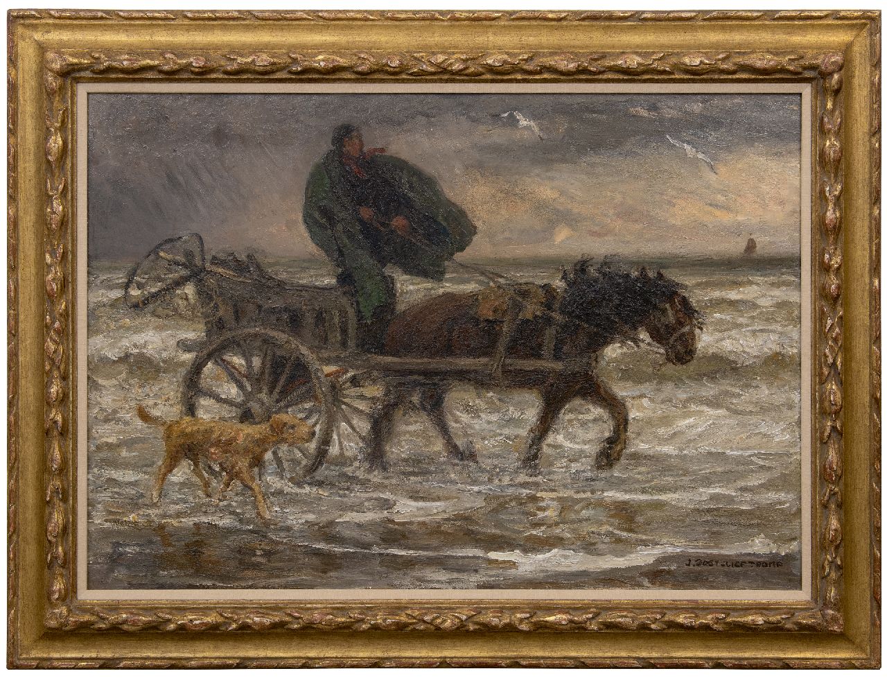 Zoetelief Tromp J.  | Johannes 'Jan' Zoetelief Tromp | Paintings offered for sale | Shell fisherman riding his cart, oil on canvas 66.2 x 96.8 cm, signed l.r.