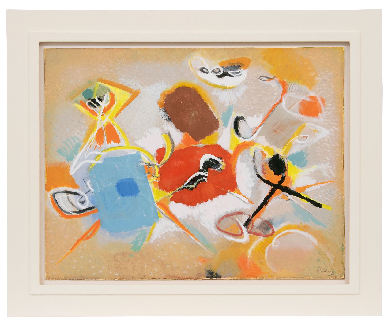 Ouborg P.  | Pieter 'Piet' Ouborg | Watercolours and drawings offered for sale | In heftige beweging (In Violent Motion), gouache on paper laid down on board 50.5 x 65.1 cm, signed l.r. with initials and dated '48