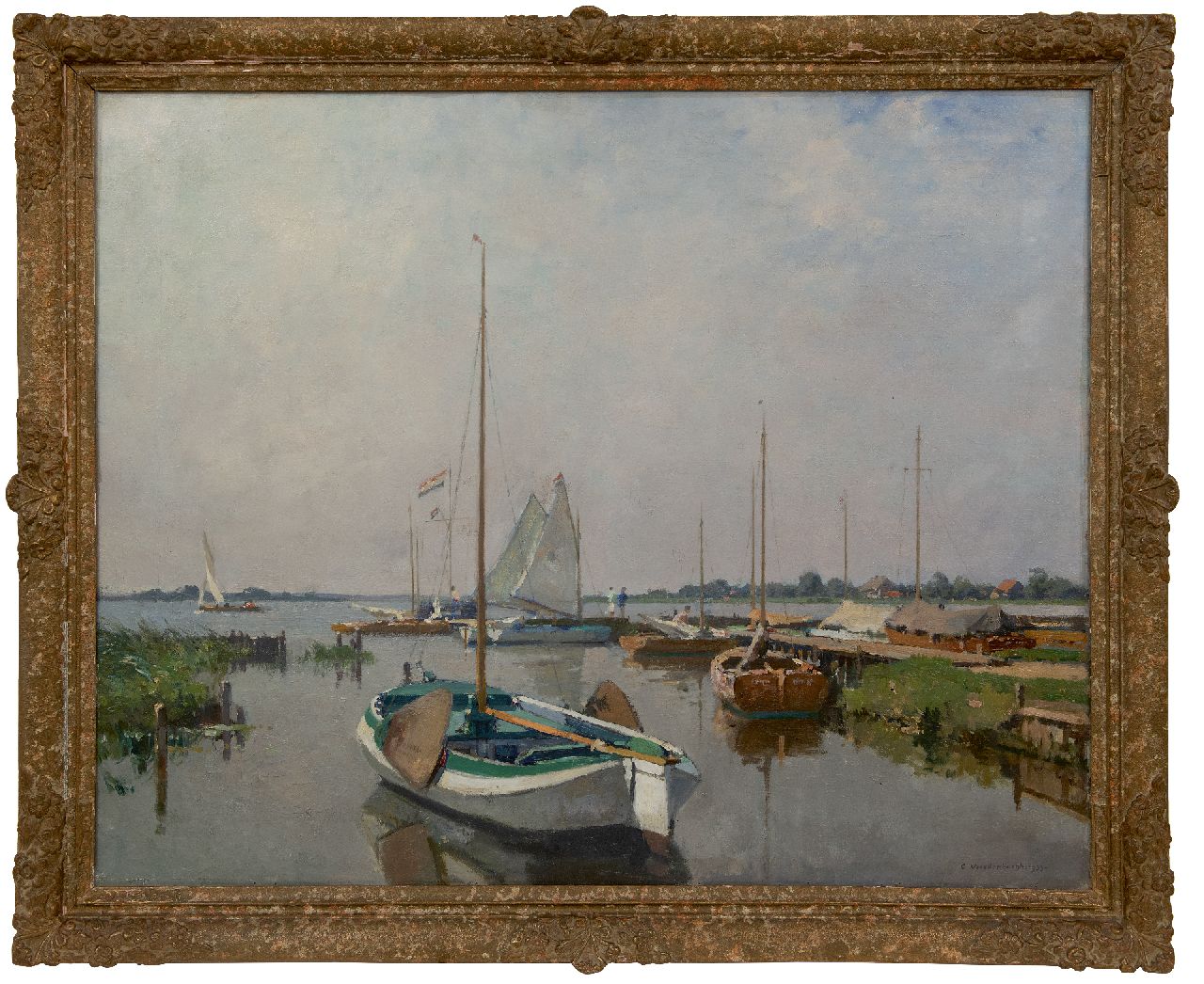 Vreedenburgh C.  | Cornelis Vreedenburgh, Sailing boats at the Loosdrechtse Plassen, oil on canvas 80.0 x 100.0 cm, signed l.r. and dated 1933
