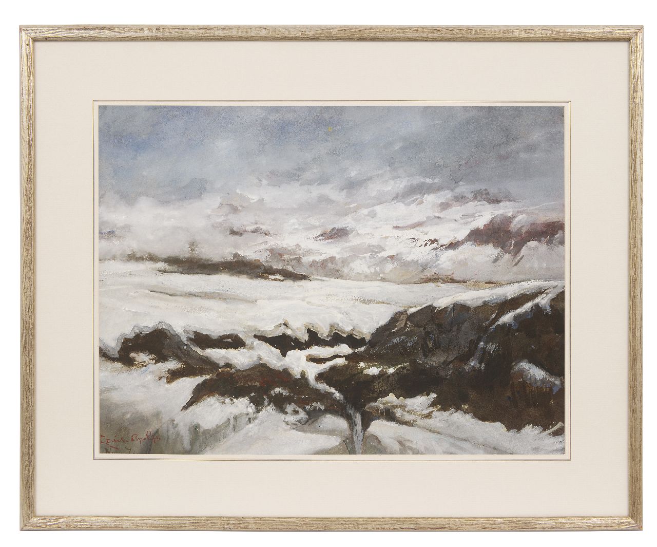 Apol L.F.H.  | Lodewijk Franciscus Hendrik 'Louis' Apol | Watercolours and drawings offered for sale | At Nova Zembla, gouache on paper 47.5 x 63.0 cm, signed l.l. and to be dated 1880