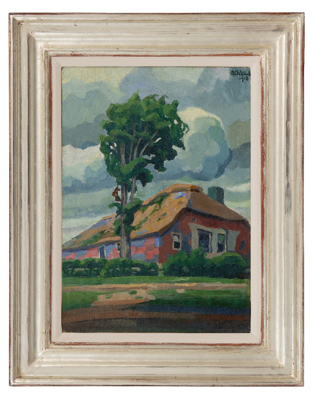 Willink A.C.  | Albert 'Carel' Willink | Paintings offered for sale | A farm with tree, oil on canvas 48.0 x 34.3 cm, signed u.r. and painted 1918