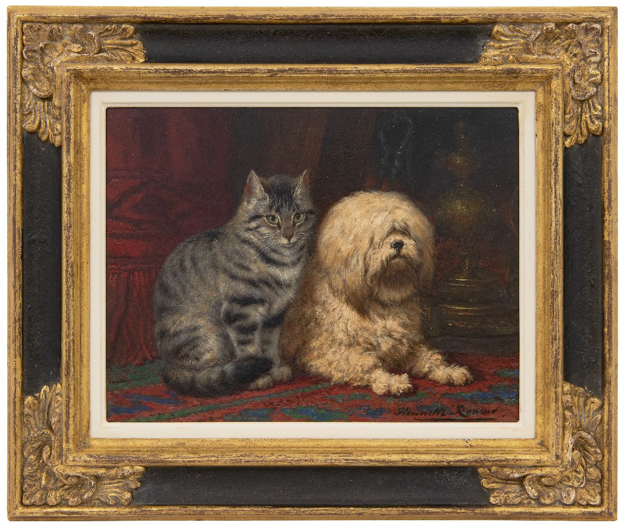 Ronner-Knip H.  | Henriette Ronner-Knip | Paintings offered for sale | Two friends, oil on panel 24.3 x 31.9 cm, signed l.r.