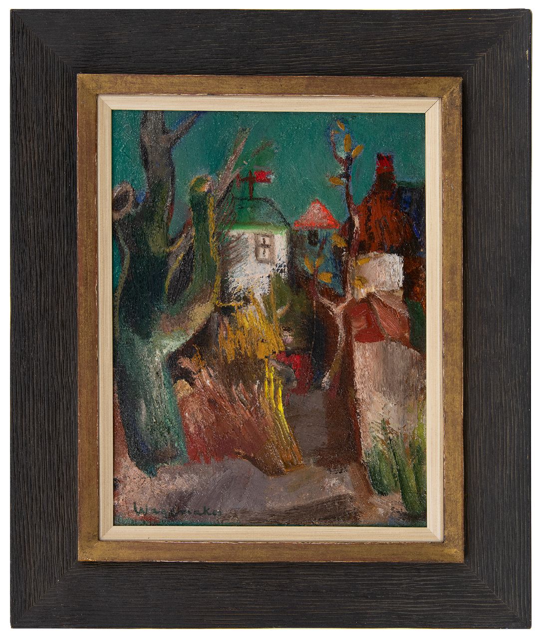 Wagemaker A.B.  | Adriaan Barend 'Jaap' Wagemaker | Paintings offered for sale | The village Vijfhuizen, oil on canvas 40.5 x 30.4 cm, signed l.l. and on the stretcher and dated on the reverse '38