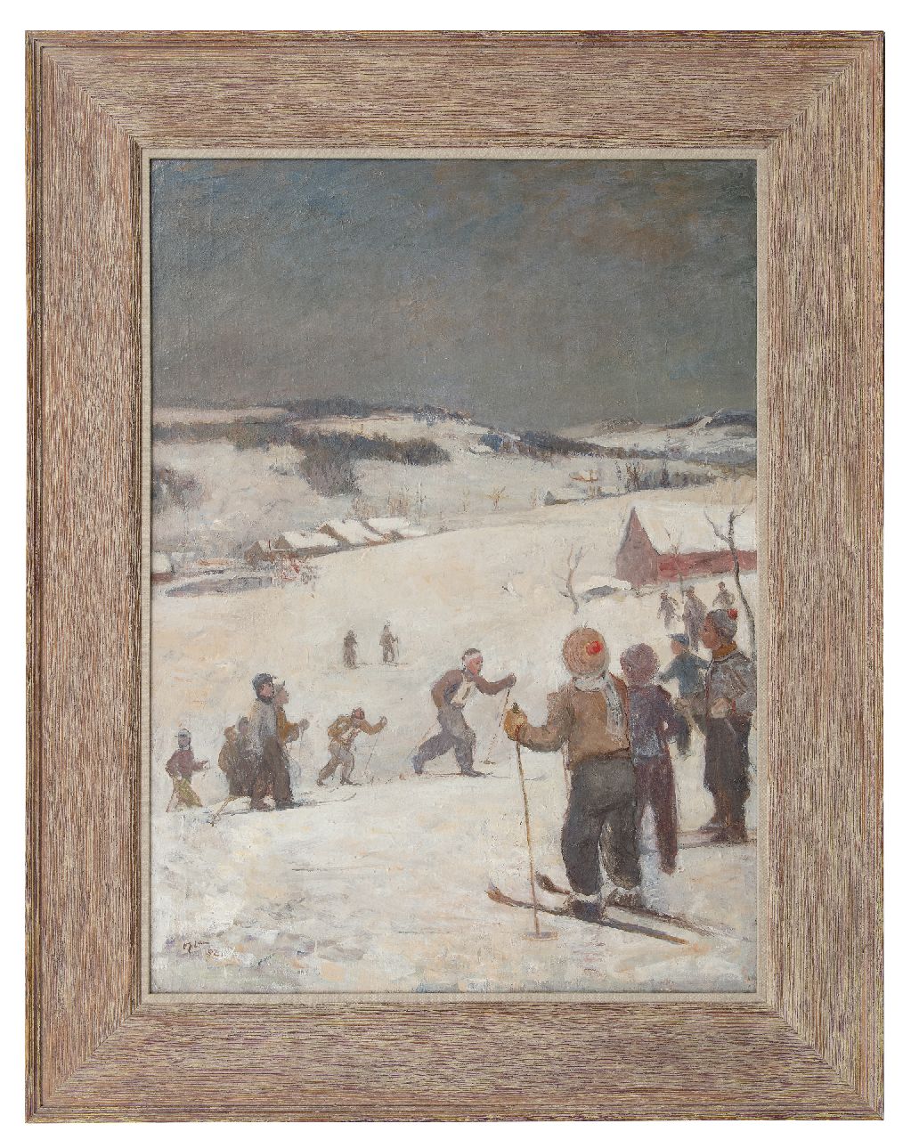 Oplt O.  | Oldřich Oplt | Paintings offered for sale | The skiing race, oil on canvas 99.7 x 72.8 cm, signed l.l. and dated '52