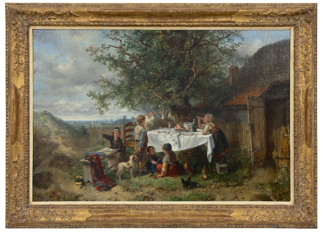 Kate J.M.H. ten | Johan 'Mari' Henri ten Kate | Paintings offered for sale | A pleasant surprise, oil on canvas 60.5 x 90.5 cm, signed l.l.