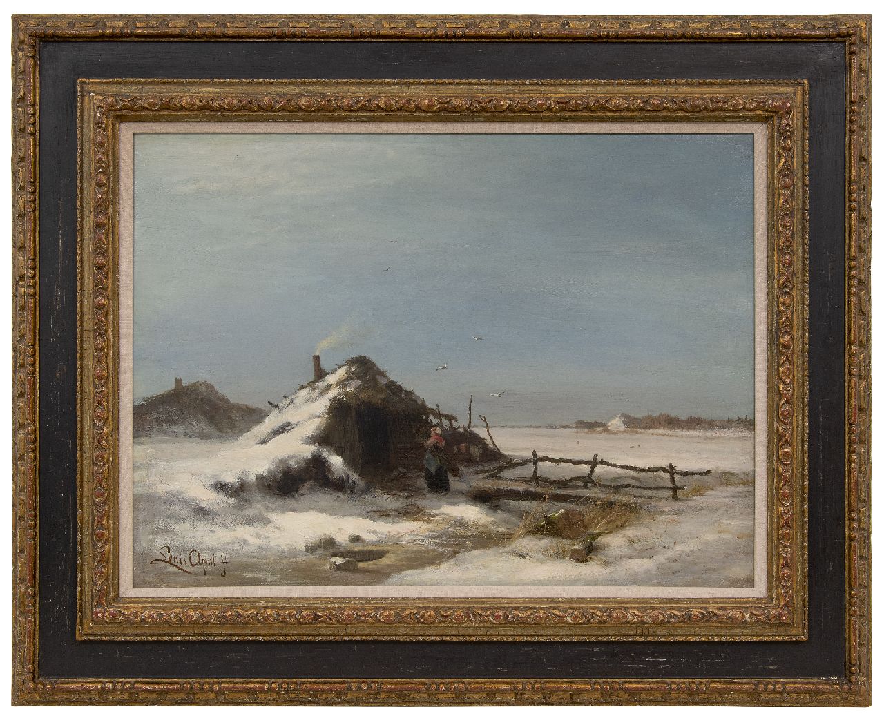 Apol L.F.H.  | Lodewijk Franciscus Hendrik 'Louis' Apol | Paintings offered for sale | A winter landscape, oil on canvas 47.2 x 64.2 cm, signed l.l. and painted ca. 1871-1873