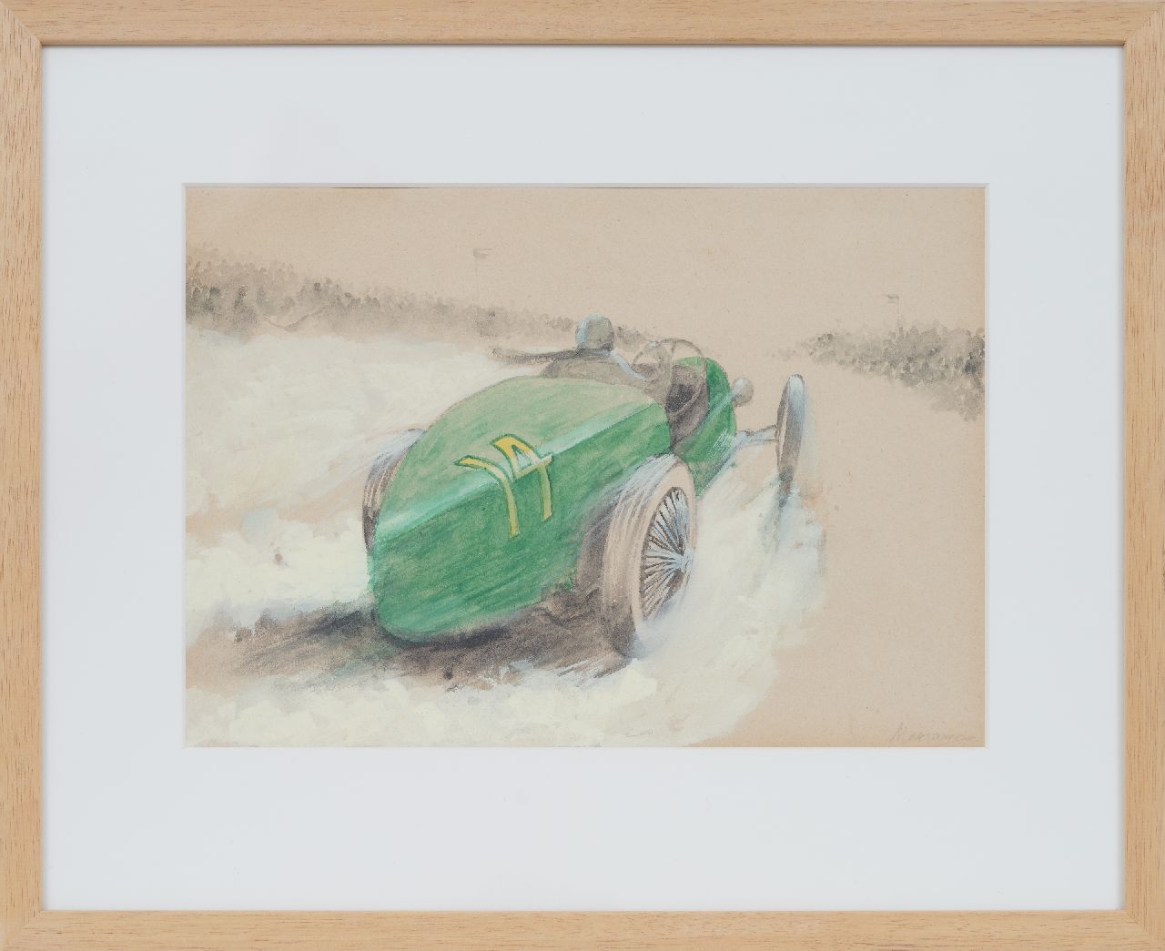 Onbekend   | Onbekend | Watercolours and drawings offered for sale | Race car nr. 14 (set van 5), pencil, watercolour and gouache on paper 20.0 x 28.9 cm, signed l.r.