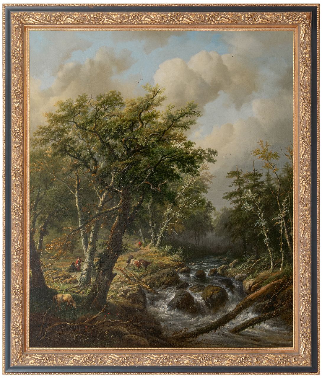 Bodeman/Verboeckhoven W./E.J.  | Willem/Eugène Joseph Bodeman/Verboeckhoven | Paintings offered for sale | A wooded landscape with cows near a wild stream, oil on canvas 129.5 x 110.0 cm, signed l.r. by both artists and dated 1843